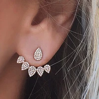 korean cute water drop stud earrings for women girls crystal geometric small earring fashion ear jewelry accessories