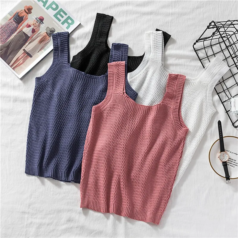 

JlongSweet Sleeveless Vest Tops Casual Fashion Solid Color Tank Top Women's Camisole