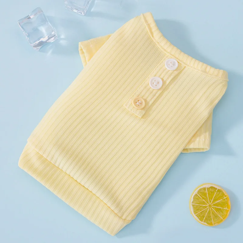 

Dog Clothes Breathable Macarons Bottoming Cat Shirt Cotton Pet Clothing Dogs Vest Teddy Small Medium Dog T-shirt Pet Costume