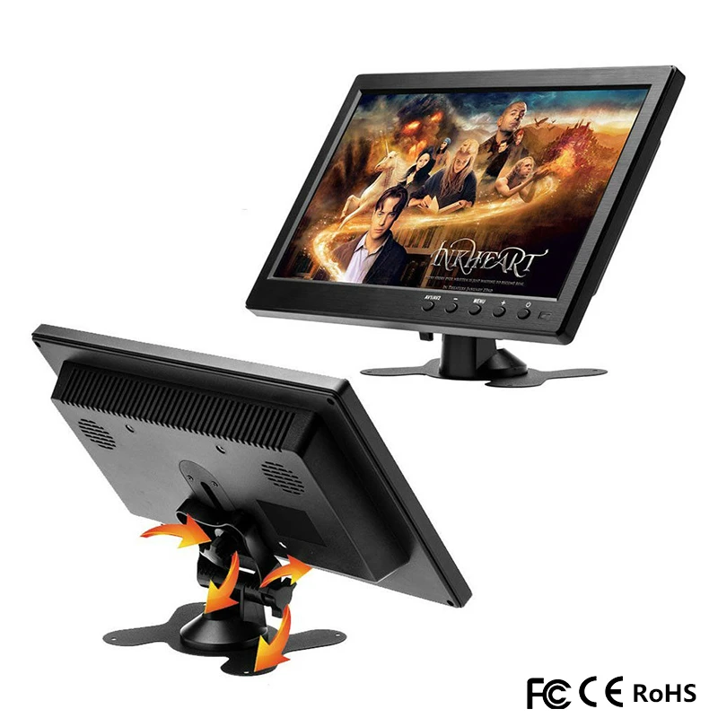10,1 дюймовый ips монитор HD портативный цветной светодиодный ЖК-экран с AV/VGA/HDMI/BNC/USB выходом для ПК CCTV камеры