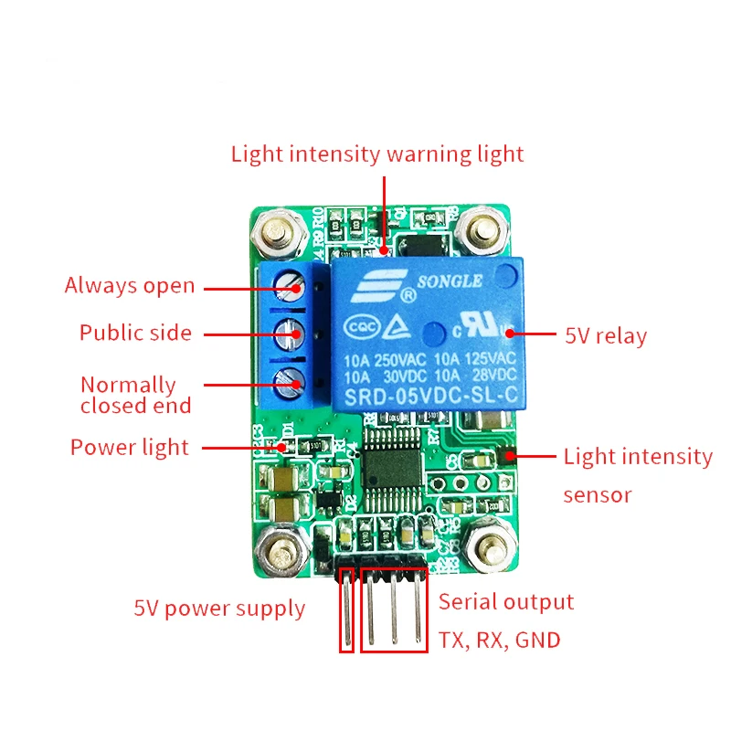 Фоточувствительный датчик MAX44009 фотоэлектрический релейный модуль