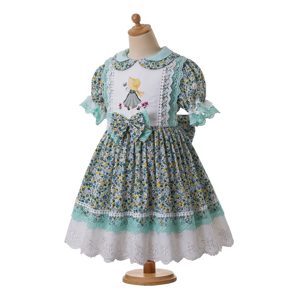 Pettigirl зеленое летнее праздничное платье для девочек кружевное свадебное с