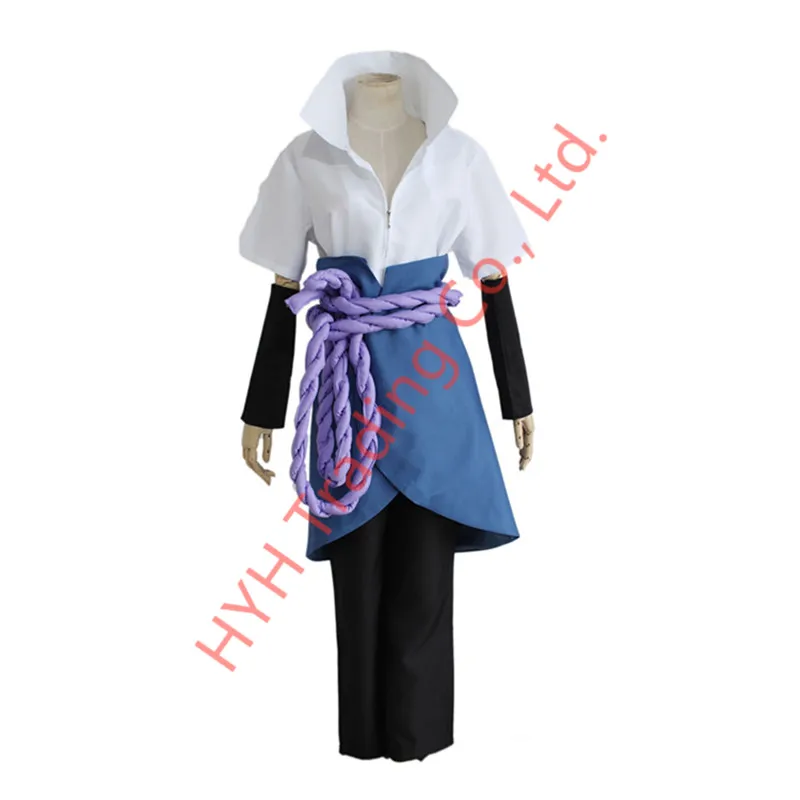Аниме Naruto Shippuden Sasuke Uchiha Косплэй костюм ниндзя как у героя мультфильма Саскэ парик