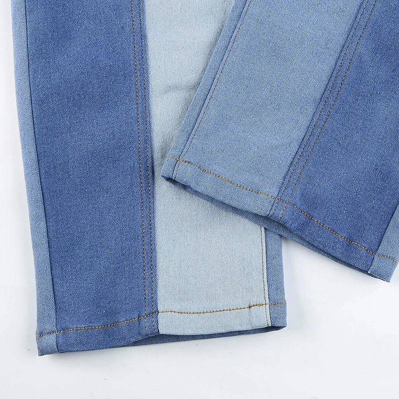 

Patchwork Blue Jeans Women Y2K 90s High Waisted Denim Pants Capris Fashion Streetwear Skinny Trousers Ladies Autumn