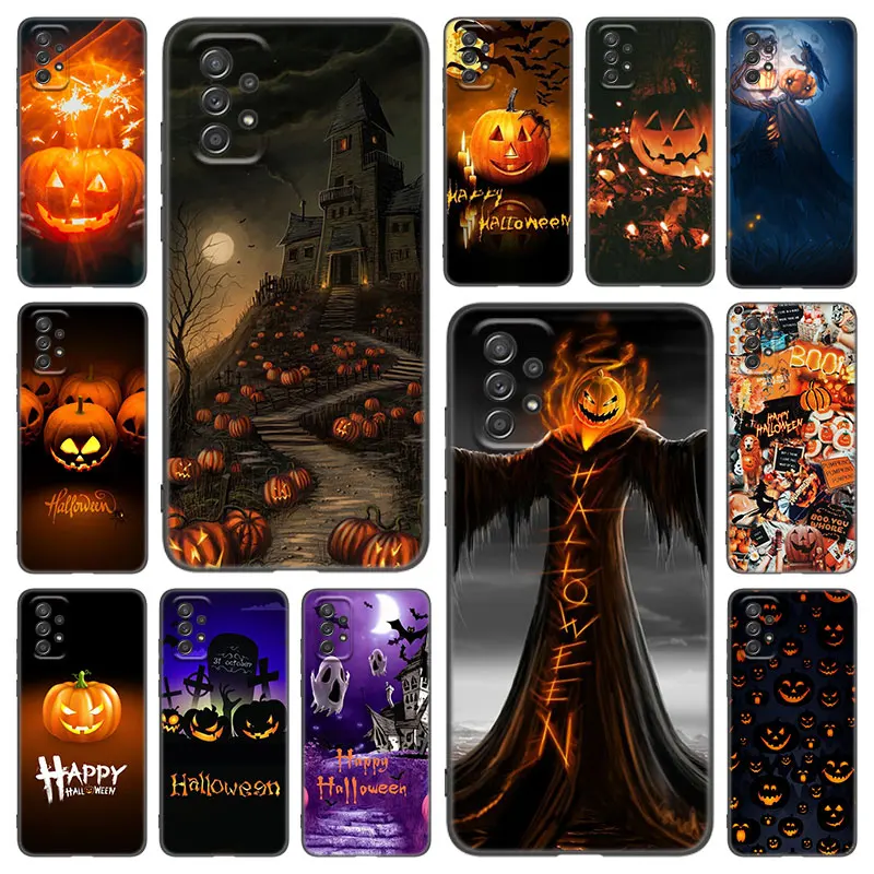 Funny Halloween Phone Case For Samsung Galaxy A02 A21 A52 S A13 A22 A32 A33 A53 5G A11 A12 A31 A50 A51 A70 A71 A72 Black Cover