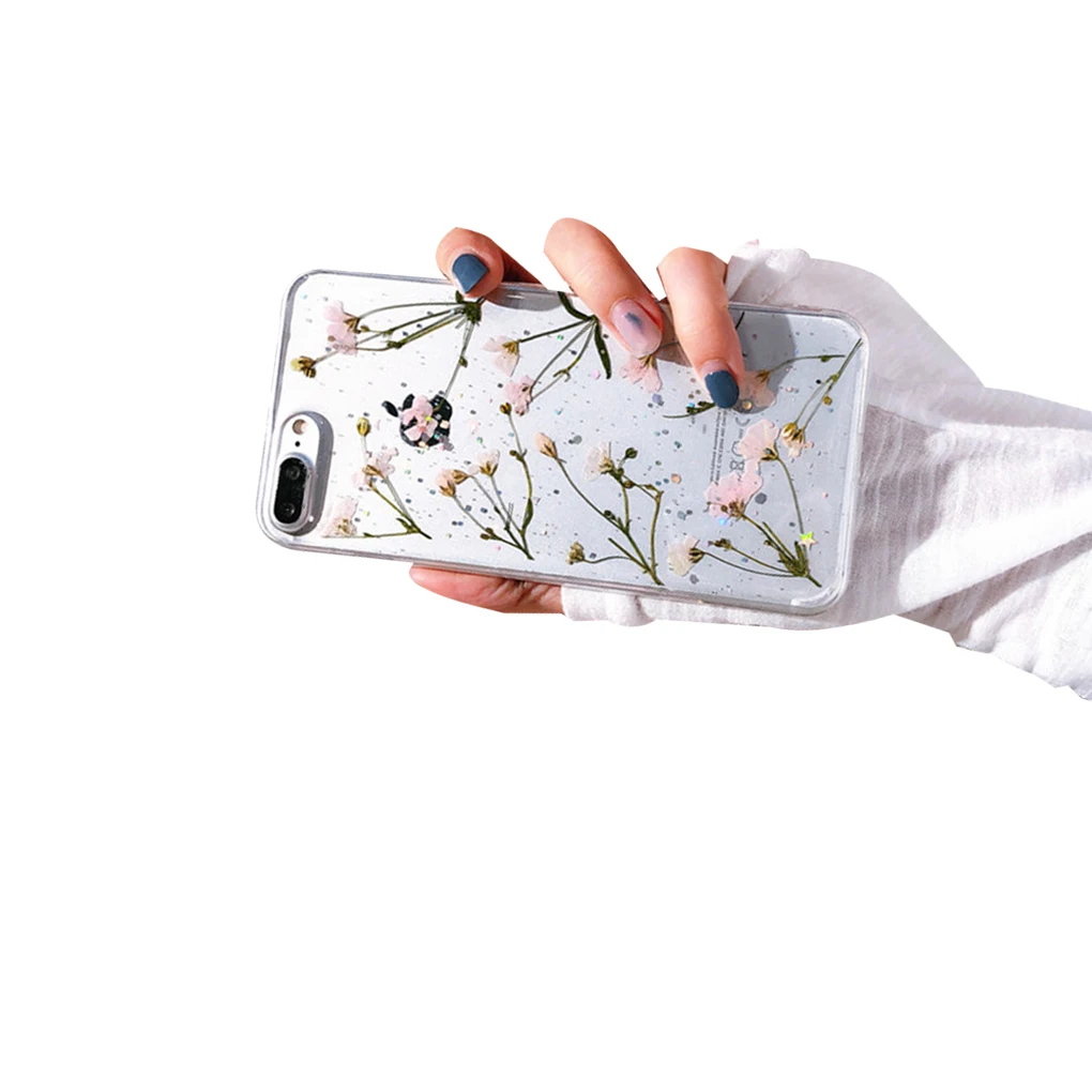 F-3 Замена для iPhone 6/7/8 7plus 8plus X/XS max TPU Цветок Прозрачный мобильный телефон задняя
