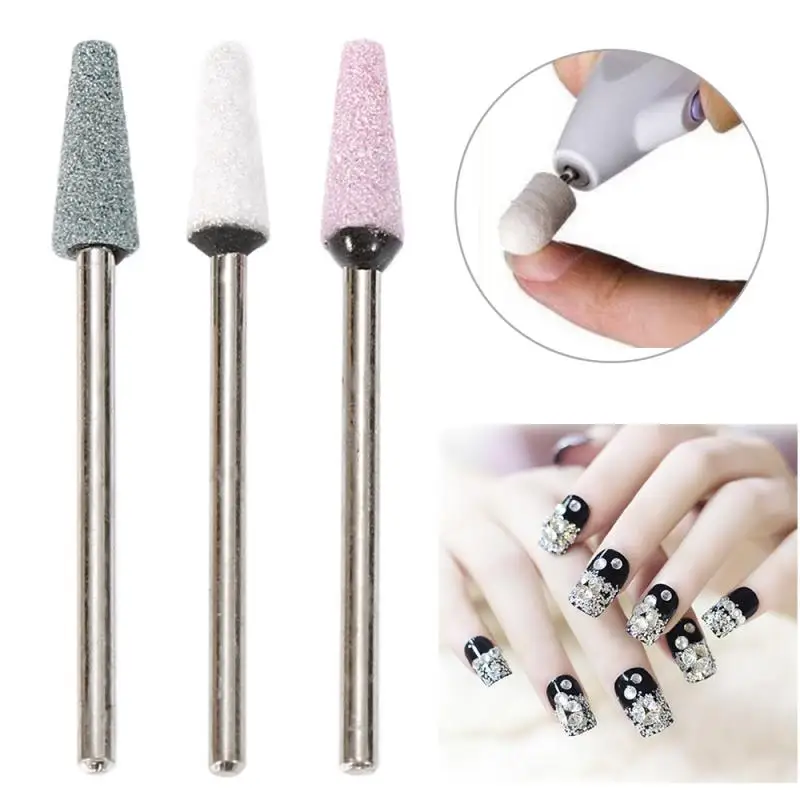 

New nail drill bits Cone flat Grinding Accessories Native Silicon carbide Carborundum Polishing Grinding Head nails accesorios
