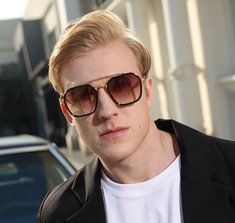 

Солнцезащитные очки мужские прямоугольные, классические брендовые дизайнерские солнечные очки в стиле панк, ретро, UV400