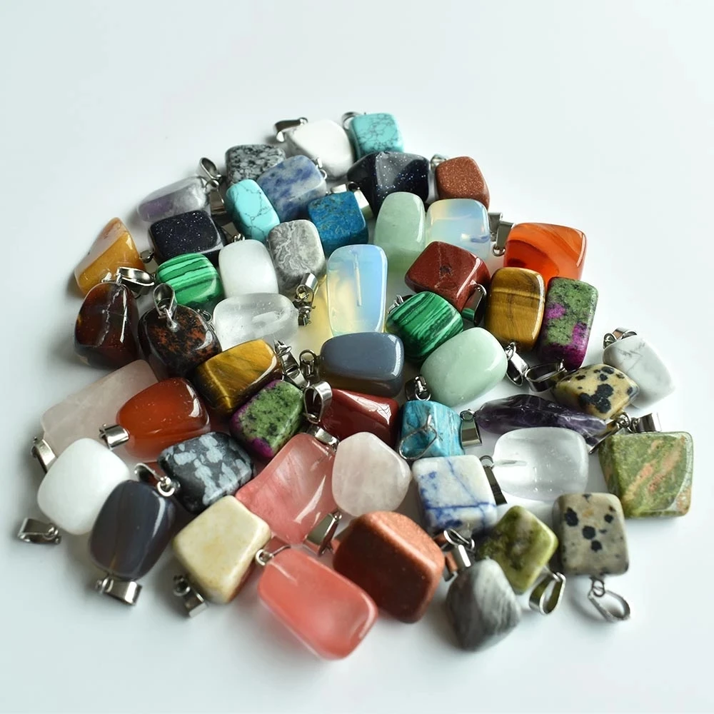 

2021 Hot selling trendy Assorted Natural stone Mixed Irregular shape pendants charms jewelry FreeWholesale 50pcs/lot 2 shipping