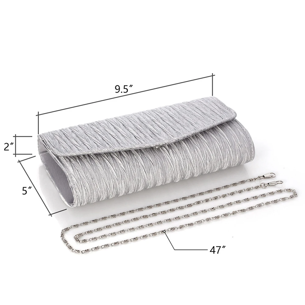 

Fashion Ruched Envelope Bag Fashion Party Wedding Clutches Female Soft Surface Shoulder Pouch Concise Simple Clutch Bags Elegant