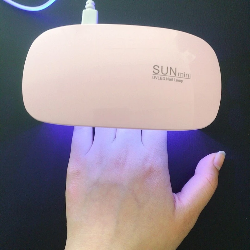 Розовый Белый УФ светодиодный светильник Сушилка для ногтей мини лампа с USB 6 Вт