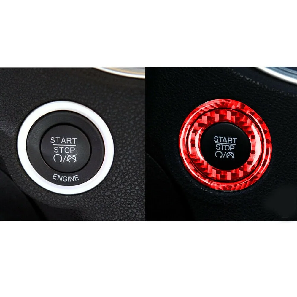 

Stickers Start Push Button Cover Trim Engine Red Replacement Accessories