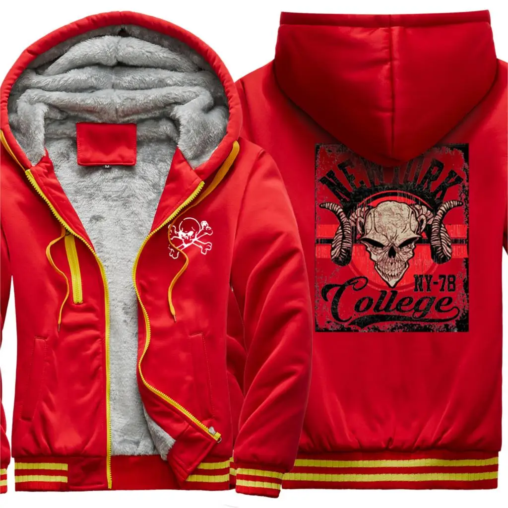 

Cartoon Skull Mens Thicken Jackets Hip Hop Fashion Keep Warm Coats Korean Style Harajuku Tracksuits Zipper Retro Sudadera Hombre