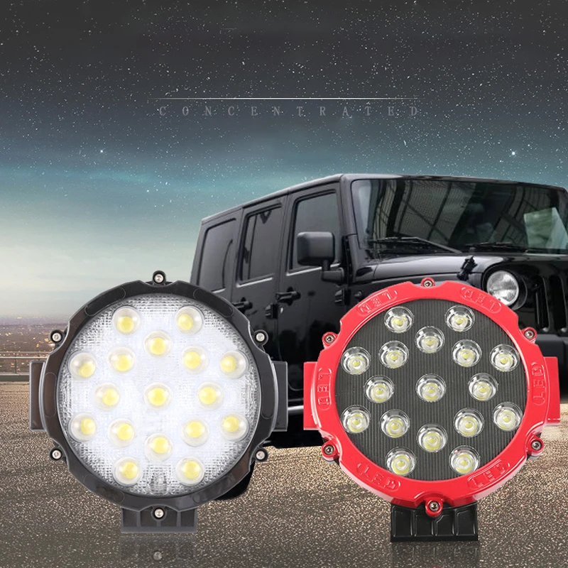 

7 Inch 51W LED Working Light Headlight Fog Lights Round Driving Lamp Super Bright Floodlights For Truck Tractor 4x4 Off Road