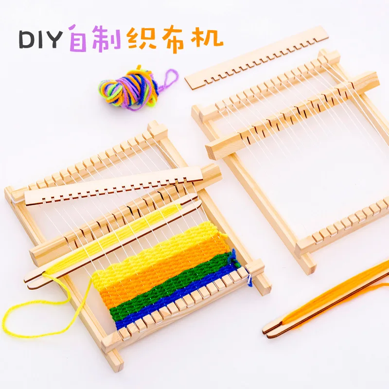 

Children's loom diy handmade wool knitting machine puzzle wooden play house toy