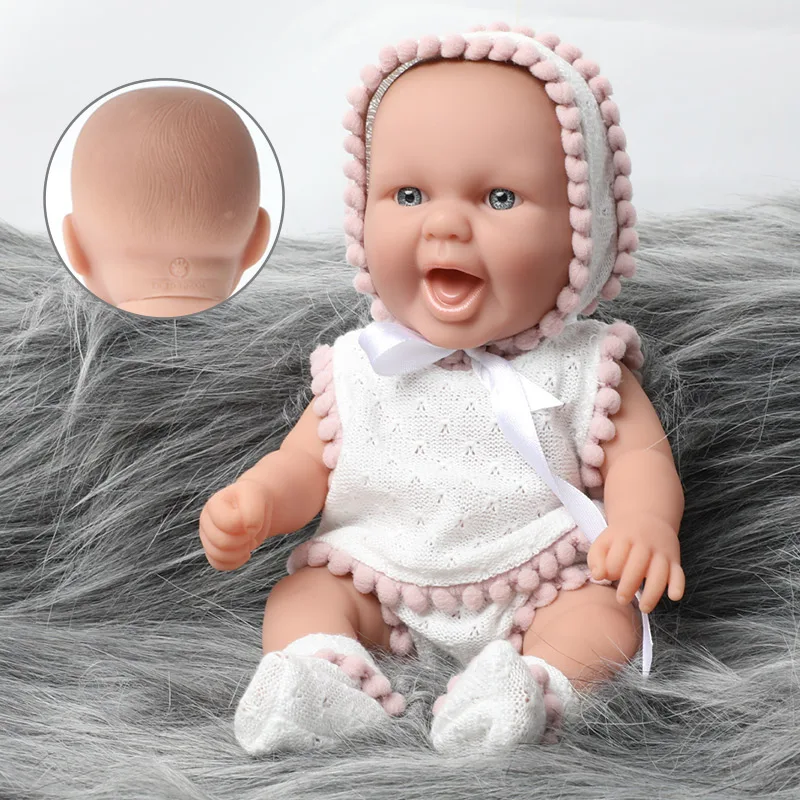 

10 дюймов полный корпус водонепроницаемый силиконовый bebe reborn baby doll 25 см реалистично Новорожденные розовая синяя шапка милые куклы игрушки д...