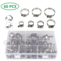 64pcs adjustable hose clamp 8 38mm worm gear hose clamp assortment kit clip for various pipes automotive mechanical use