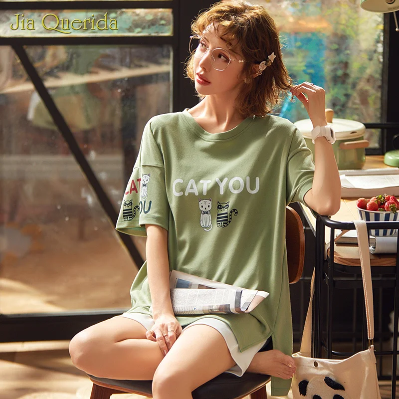 Новинка домашняя одежда пижама с принтом короткий рукав короткие штаны принт