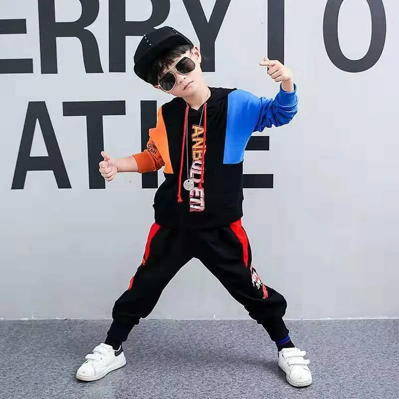 Hip Hop Spring Summer Kids Clothes Suit Baby Boys Sweatshirts + Pants 2pcs/Set Kids Teenage Top Sport Children's Day Gift Formal