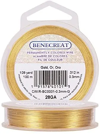 

1 Roll 28-Gauge Tarnish Resistant Gold Wire, 328-Feet/109-Yard