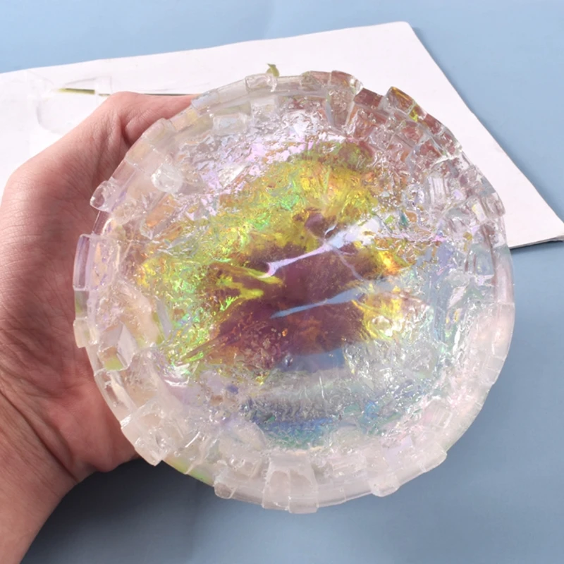 

Crystal Epoxy Resin Mold Mirror Ashtray Silicone Mould DIY Crafts Decorations Container Making Tool