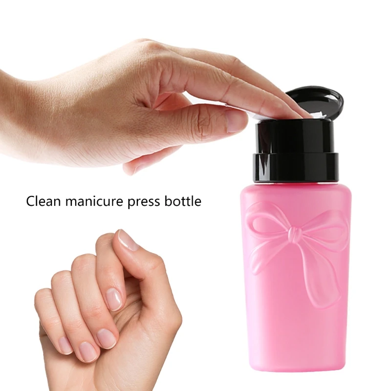 

230ml Push Down Dispenser Nail Polish Remover Pump Empty Bottle Dispensers Liquid Bottles Container for Salon Home Use