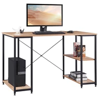 computer desk office furniture laptop desk wood steel with shelves 120 x 60 x 75 cm writing workstation study table home decor
