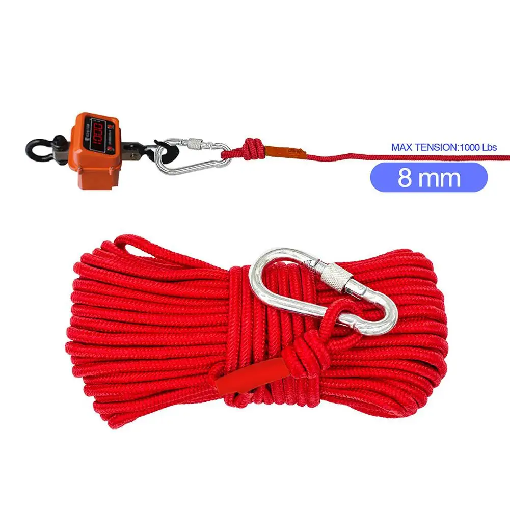 

20m Diameter 8 Mm Nylon Climbing Survival Fire Escape Cord High Strength Safety Camping Rope Hiking Climbing Rope Rock Lanyard