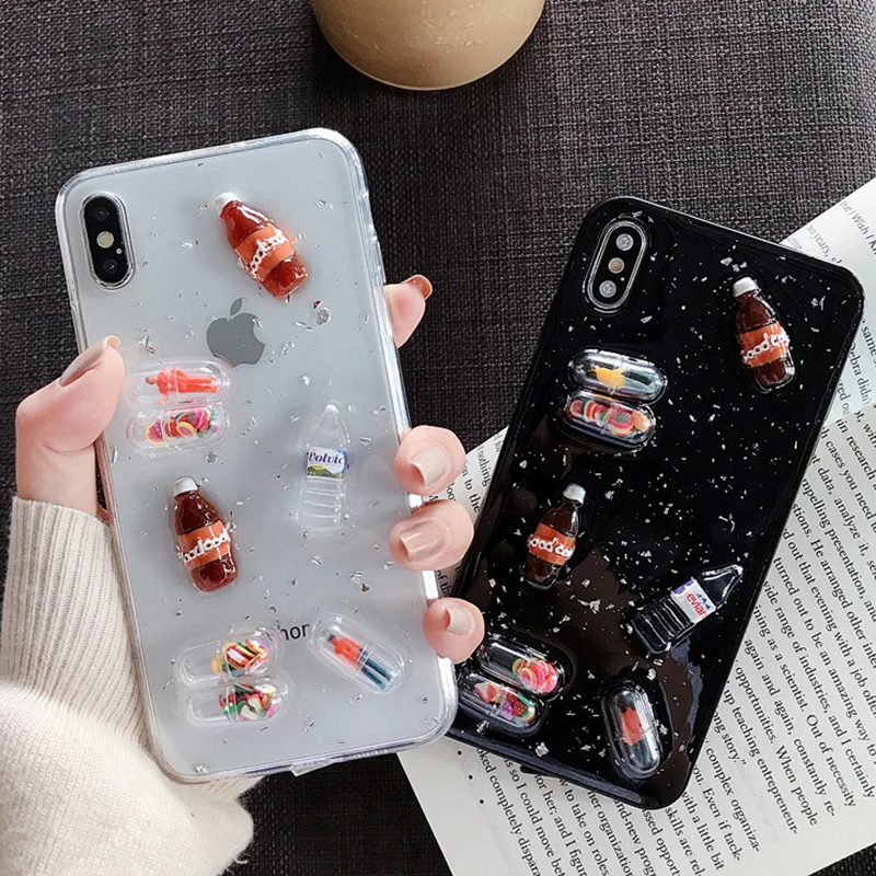 Gelandge 3D напиток бутылка телефон капсулы людей мобильный чехол для iPhone XS Max XR X