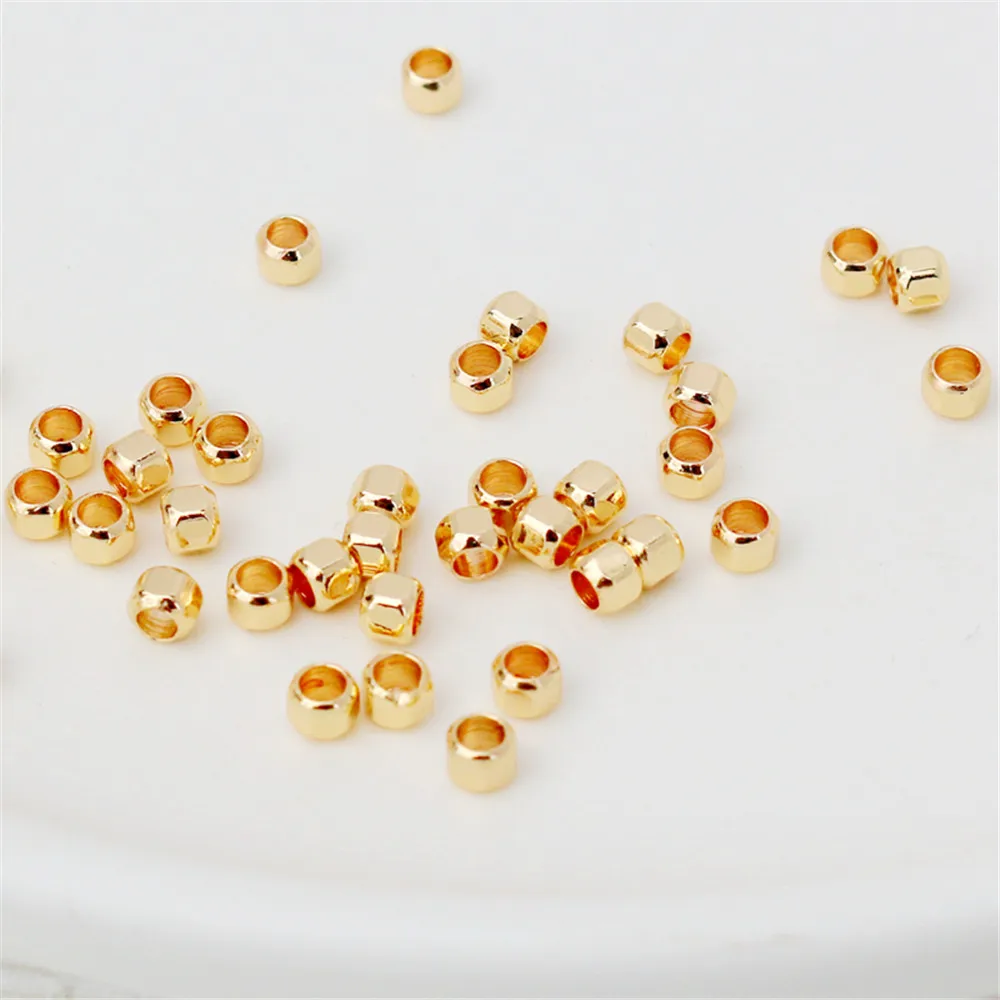 

14K Gold Filled 2.5x3mm multi-faceted beads DIY handmade jewelry loose beads accessories material