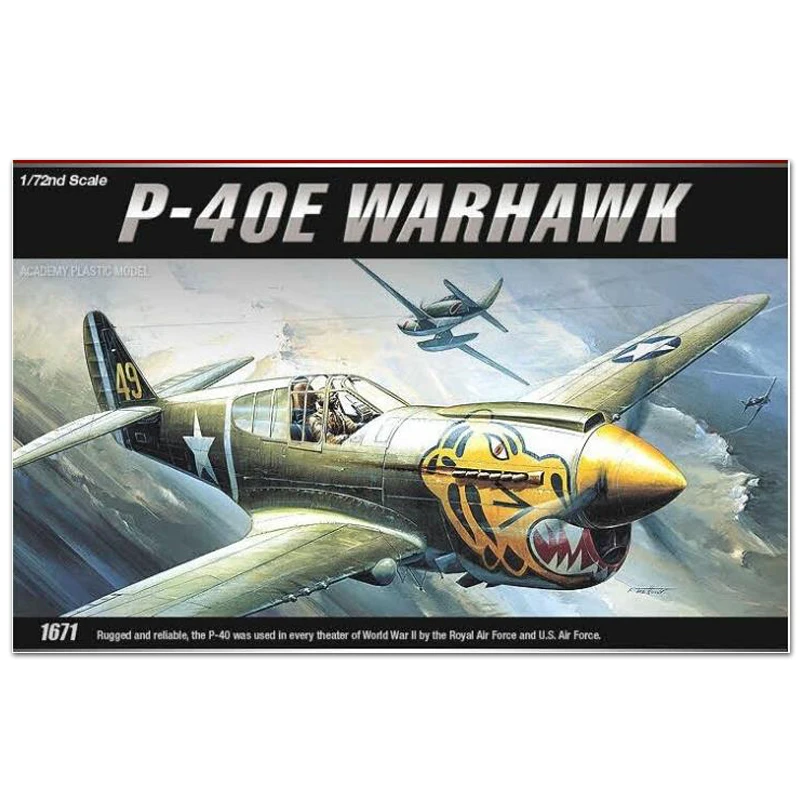 Академия 12468 1/72 P-40E Warhawk с алюминиевыми тигровыми маркировками набор пластиковых