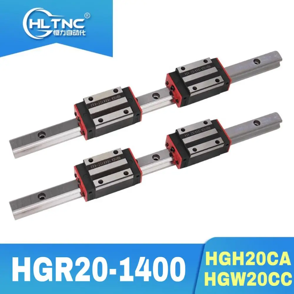 

20 мм линейные направляющие HGH20 1400 мм 2 шт. + блок линейных рельсов HGH20CA /HGW20CC 4 шт. для фрезерного станка с ЧПУ