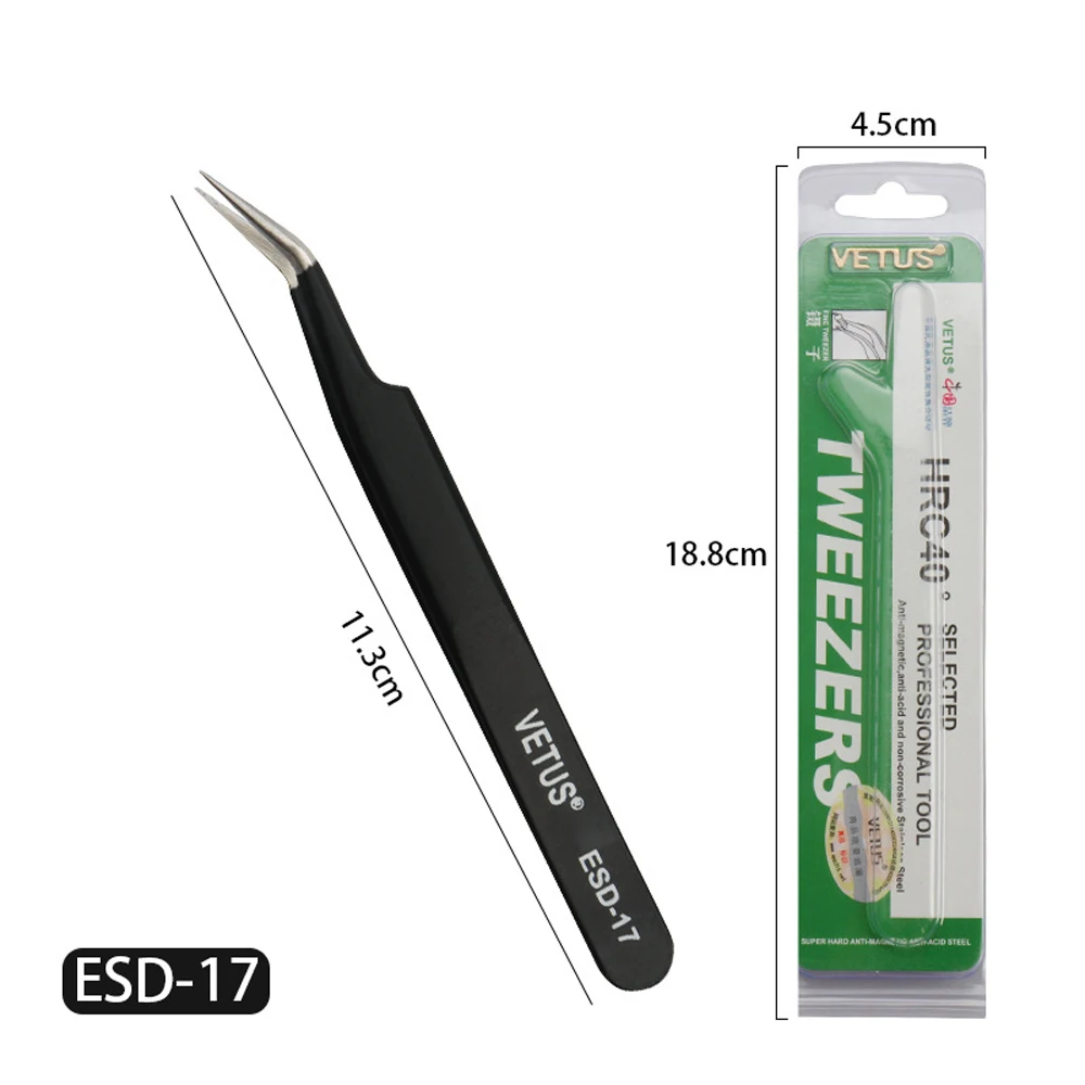 1 шт. Пинцет для ресниц из нержавеющей стали сверхтвердый Высокоточный