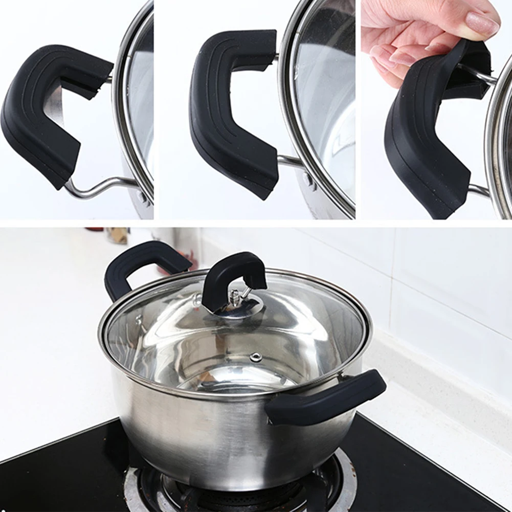 2 Pair Silicone Hot Handle Holder Scald-Proof Heat Resistant Pot Grip Cover For Frying Pans Griddles Skillets Dropship | Дом и сад
