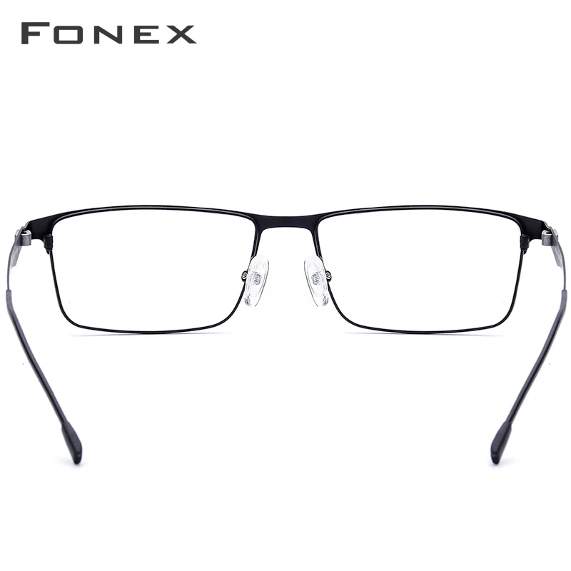 FONEX сплав очки рамки для мужчин Сверхлегкий квадратный близорукость по рецепту оправы для очков металл полный оптический Безвинтовые очки