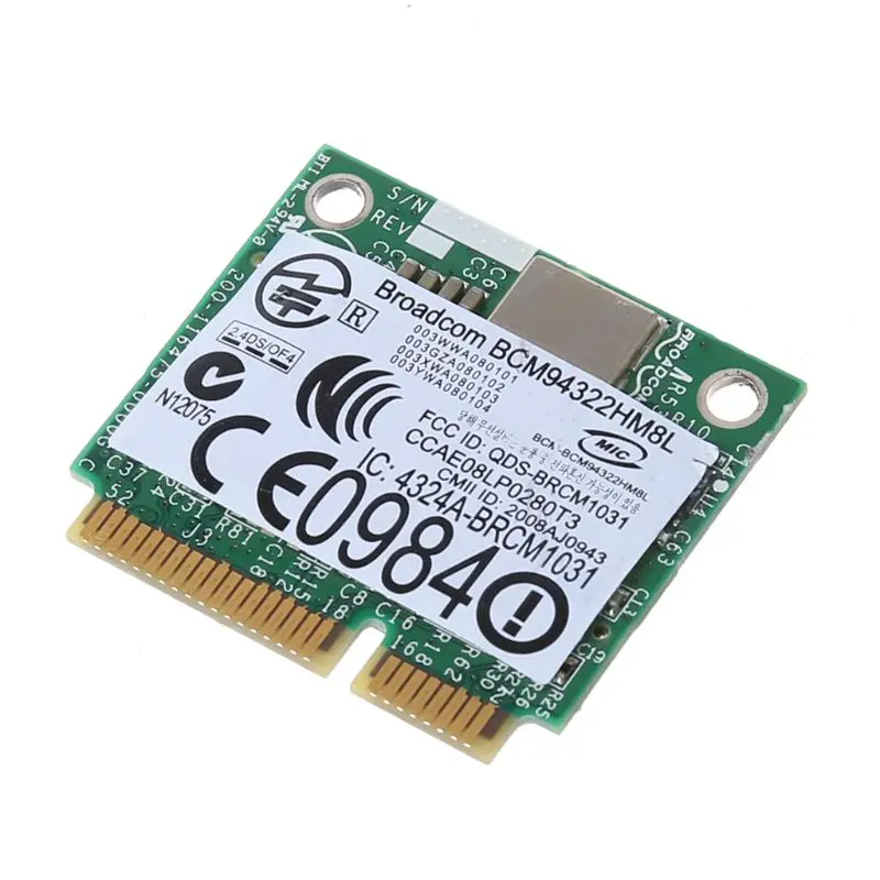 Dual Band Wireless-N Network Card BCM94322HM8L DW1510,2.4G/ 5G BT 4.0 Mini PCI-e LAN Card,Support 802.11a/b/g/n 300Mbps K1KF