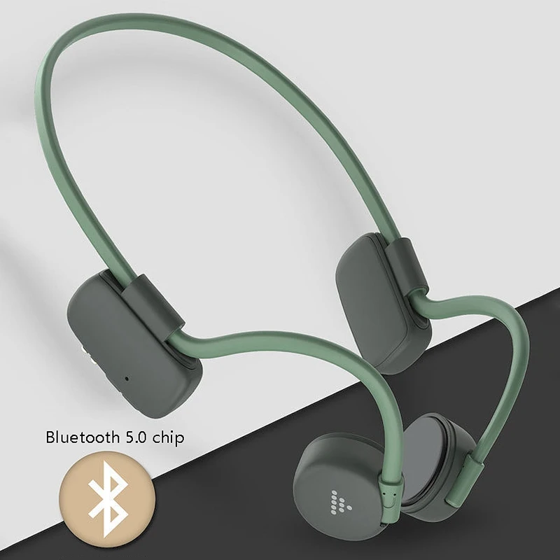 

DENREEL 5.0 Bone Conduction Headset Waterproof IPX7 Outdoor Sports Cycling Headset Rear-Mounted Bluetooth Headset