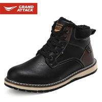 grand attack men boots warm leather shoes men popular comfy winter plush men cotton shoes snow boots durable outsole shoes