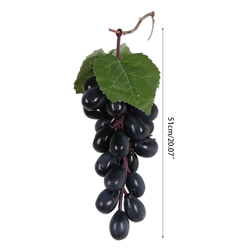 

10PCS Black Purple Hanging Artificial Grapes Photography Props Decoration Fake