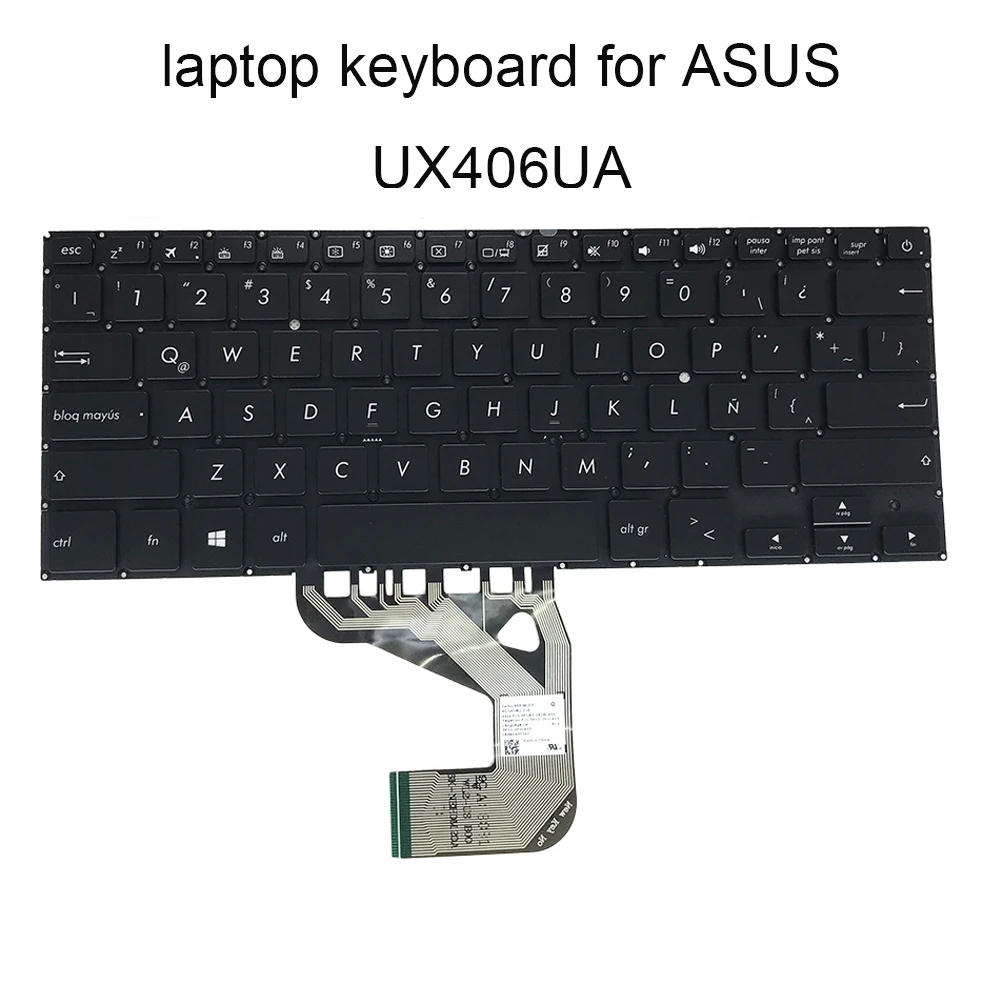 

New Replacement keyboards for ASUS UX406 UX406UA X406 SP Spanish LA 0KNB0 2628SP00 212FSP00 black laptop backlit keyboard sale