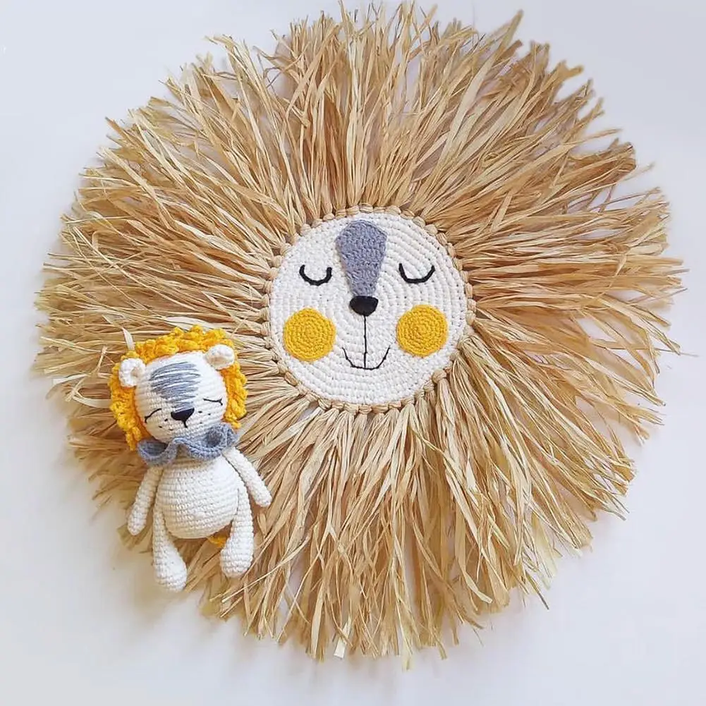 Ins Скандинавская плюшевая кукла ручной работы мультфильм лев настенное