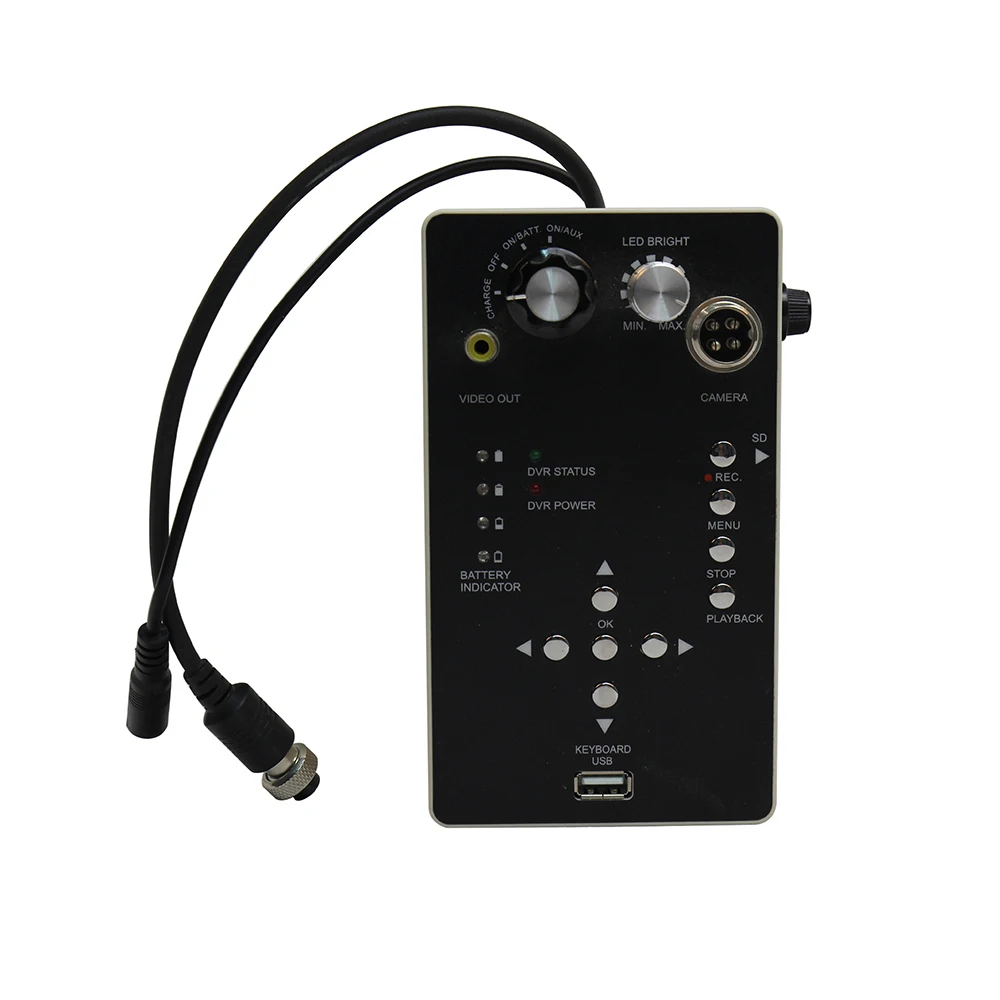 Drain Pipe Inspection Endoscope 23mm Camera 512hz Transmitter Built-in DVR Meter Counter Keyboard 7