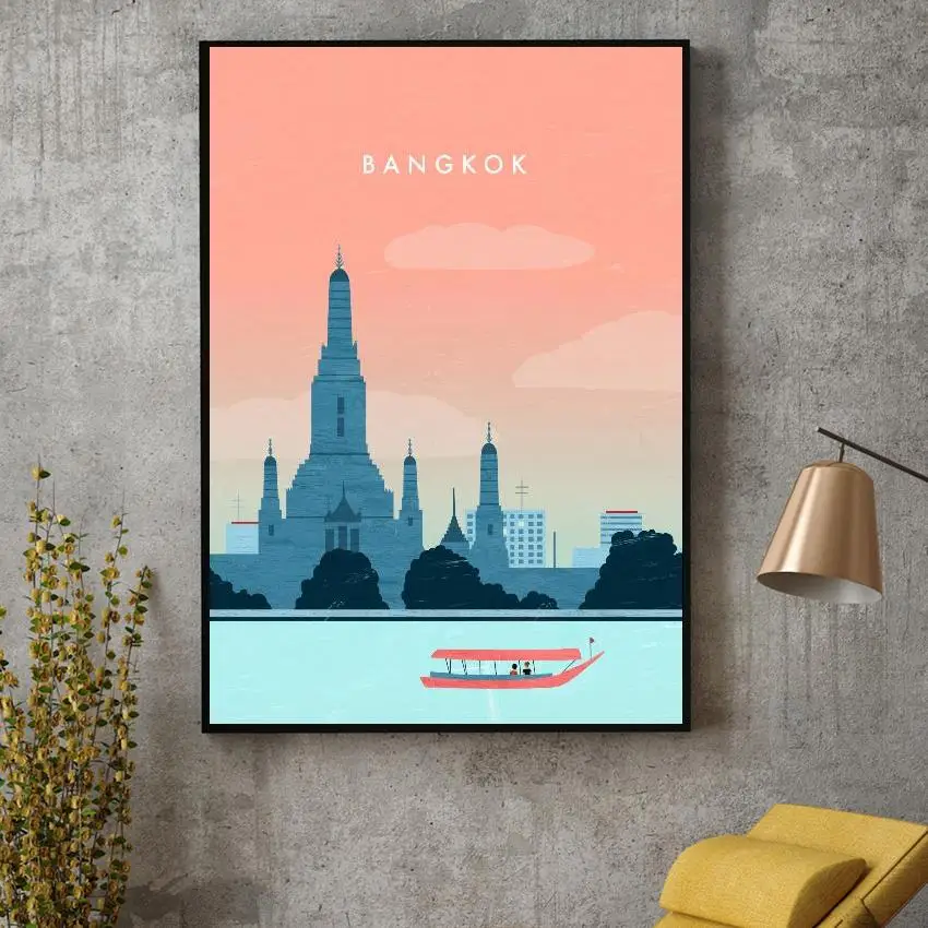 

Bangkok Canvas Painting Wall Art Pictures prints home decor Wall poster decoration for living room