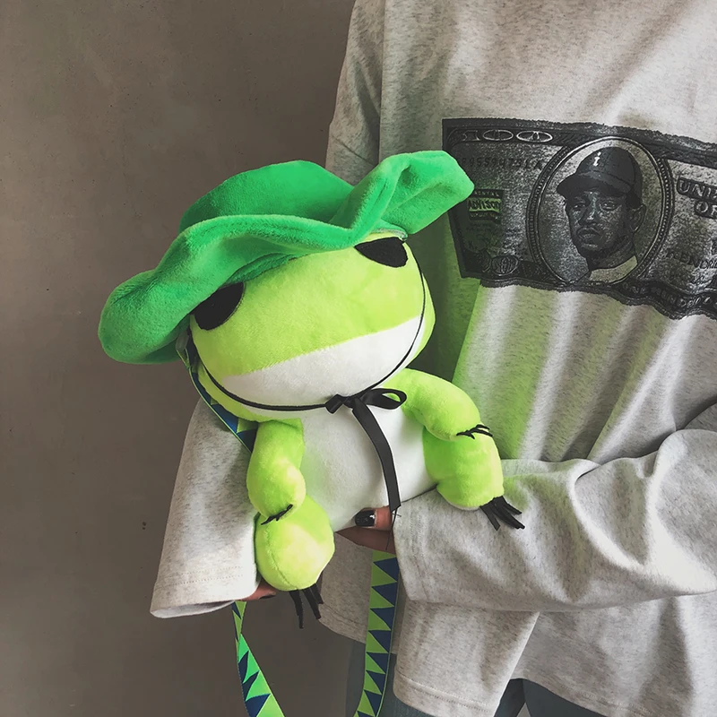 Children Schoolbag Bags Anime Plush Backpack Travel Frog Cute Stuffed Animal Toy Doll For Girls Youth Birthday Gifts Matching