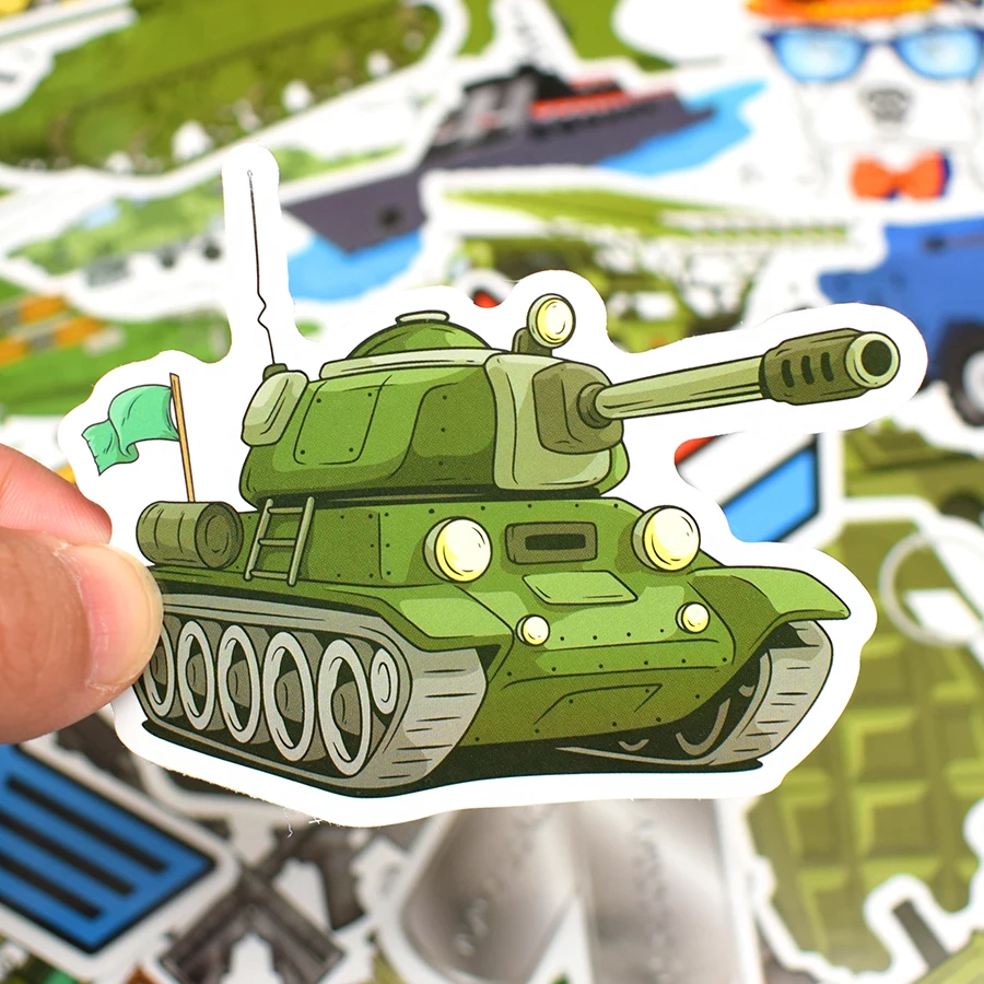 Pegatina de Graffiti militar para ni&ntilde;os, pegatinas y calcoman&iacute;as de vinilo de soldado, bricolaje, para ordenador port&aacute;til, monopat&iacute;n, funda de tel&eacute;fono, Motor, 50 Uds.-4
