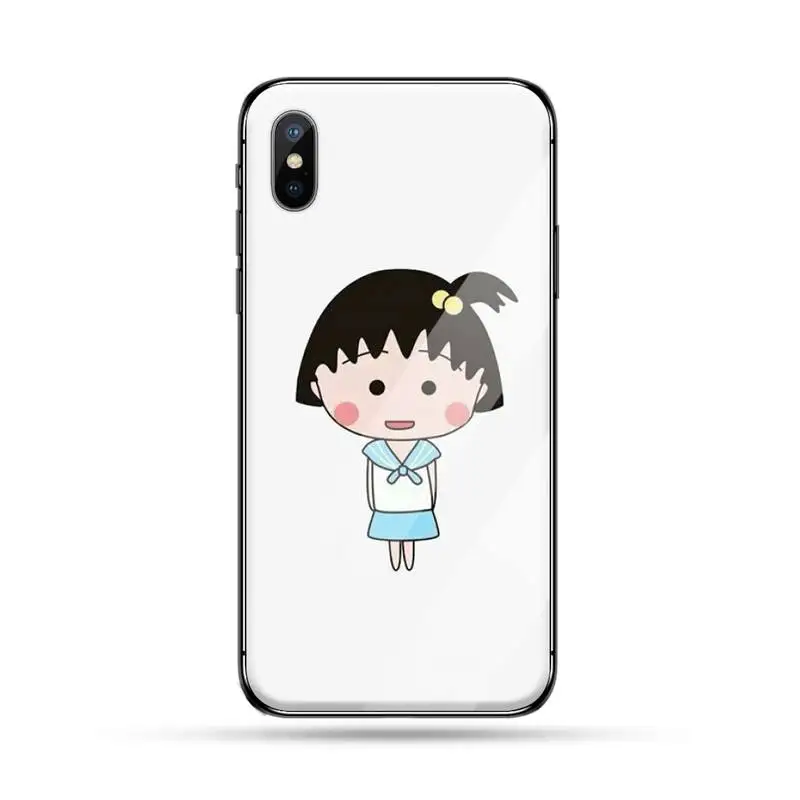 

Chibi Maruko-chan Japan cartoon cute Phone Case Tempered glass For iphone 5C 6 6S 7 8 plus X XS XR 11 PRO MAX