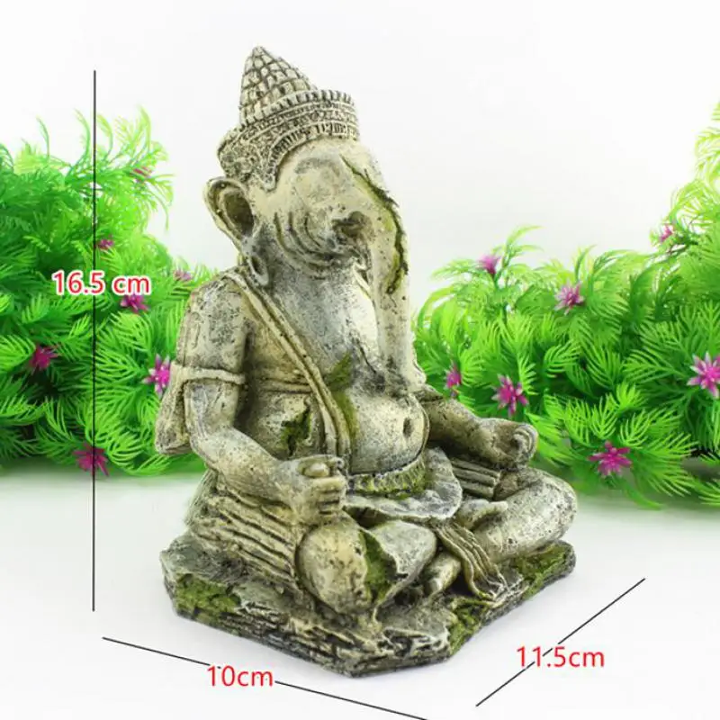 Искусственная голова слона украшение с изображением Будды аквариум Статуэтка