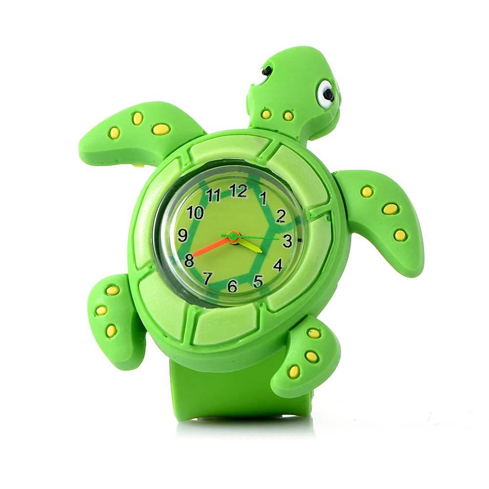 Turtles Детские 3D Мультяшные часы с животными, милые детские часы, Кварцевые водонепроницаемые студенческие наручные часы для девочек и мальчиков, подарки на день рождения - Цвет: Turtles