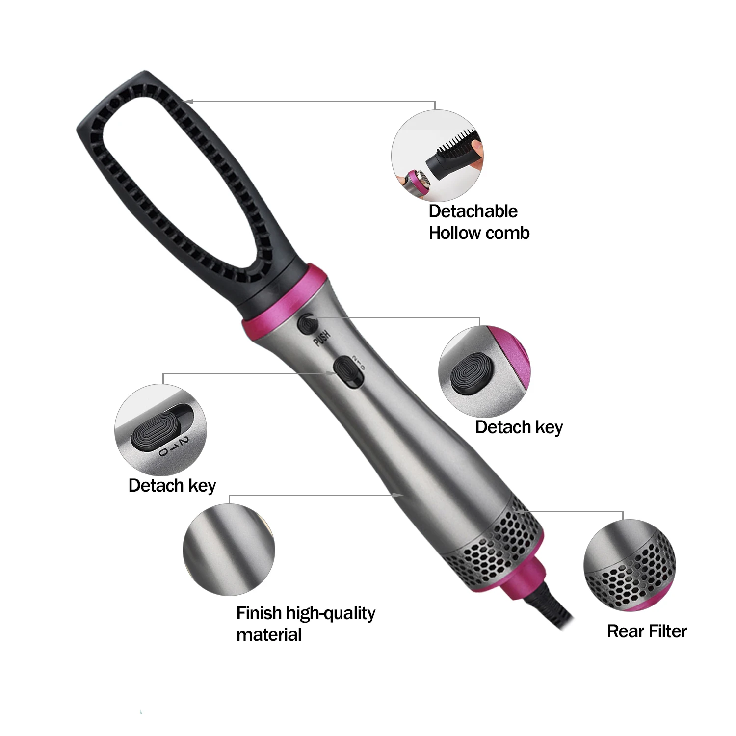 

Hair Dryer Hot Air Brush Dryer Brush Hair Dryer Combs Curling Iron Hair Straightener Blower Multi Functional Hair Styling Tools