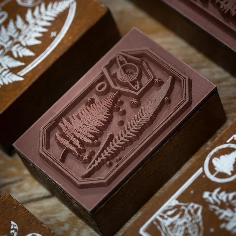 Винтажные травы в лесу украшение виде Луны отметка для скрапбукинга